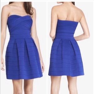 SOLD - Express Bandage Fit and Flare Dress Blue